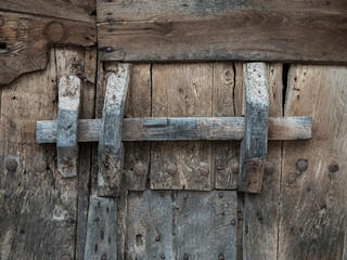Rustic and old wooden gate