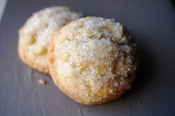 Two round homemade sugar cookies