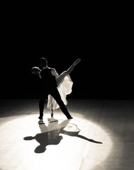 Obraz premium Ballet couple dancers performers on stage