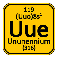 Periodic table element ununennium icon.