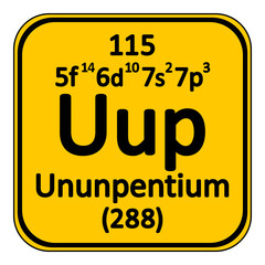 Periodic table element ununpentium icon.