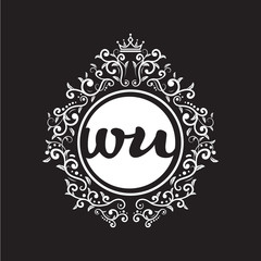 vintage circle initial logo