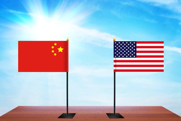 Concept of diplomatic talks between United States and China