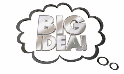 Big Idea Thought Cloud Concept Words 3d Illustration