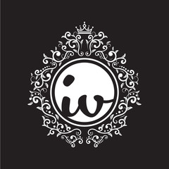 vintage circle initial logo