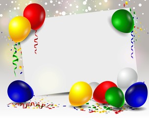 Birthday card with colorful balloons - 124681717