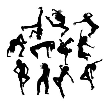 Hobbies Dancing Silhouettes, illustration art vector design