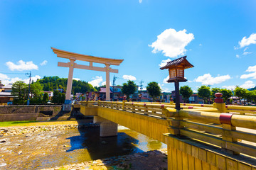Miyamae-Bashi Bridge Torii Gate Takayama Angled H