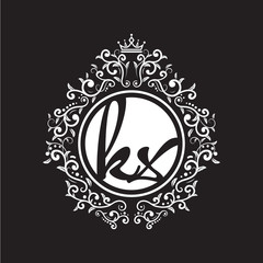 vintage circle initial logo