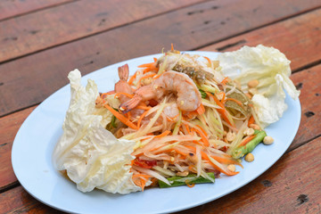 papaya salad with blue crab