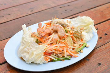 papaya salad with blue crab