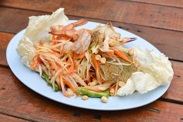 papaya salad with blue crab