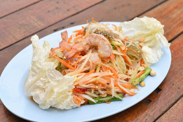 papaya salad with blue crab