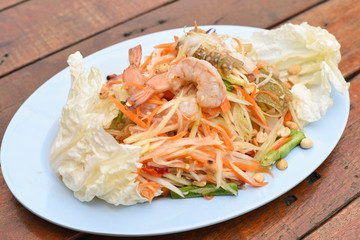papaya salad with blue crab