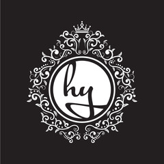 vintage circle initial logo