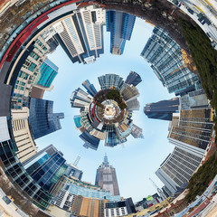 Abstract 3d City Planet in City Tunnel - 124685744