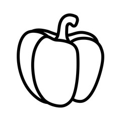 Bell pepper or sweet capsicum pepper line art icon for food apps and websites