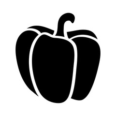 Bell pepper or sweet capsicum pepper flat icon for food apps and websites