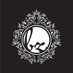 vintage circle initial logo