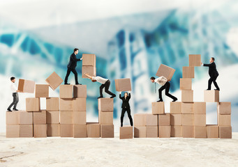 Team of businesspeople build a new company