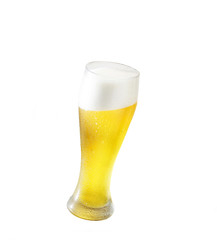 glass of beer on a white background