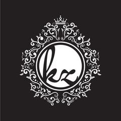 vintage circle initial logo