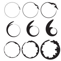 Set of hand drawn circles, vector design elements