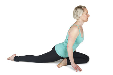 Fototapeta na wymiar Yoga woman green position_142