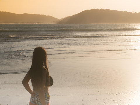 Latin Woman at Geriba Beach in Buzios, Brazil