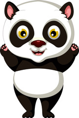 happy panda cartoon posing