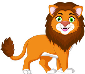 cute lion cartoon posing