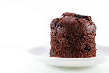 Chocolate With Chocolate Chips Muffin On White Background