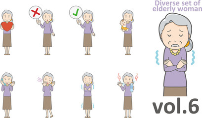 Diverse set of elderly woman , EPS10 vector format vol.6