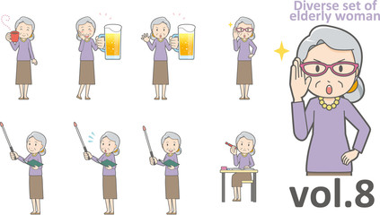 Diverse set of elderly woman , EPS10 vector format vol.8