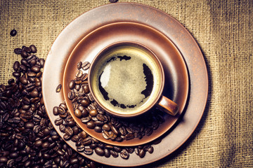 Coffee cup on a plate