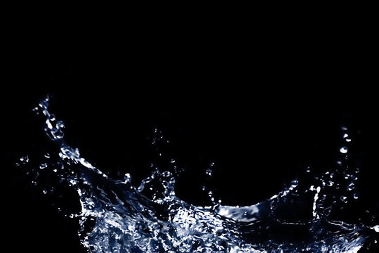 water splash in black background.