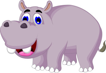 Obraz na płótnie Canvas funny hippo cartoon posing