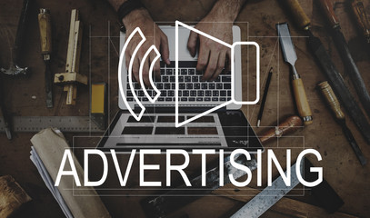 Business Digital Marketing Speakers Symbol Concept