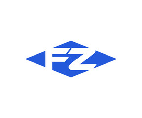 Simple Vector Modern Initial Letters Logo Croped in Diamond shape fz