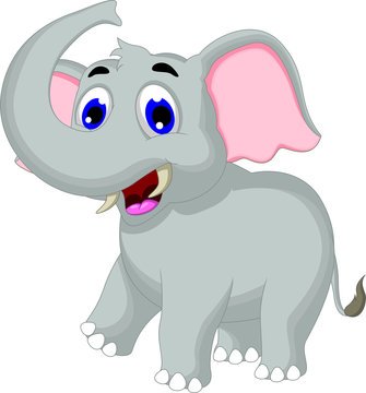 Cute elephant cartoon for you design