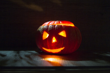 Halloween pumpkin light up as background for Halloween