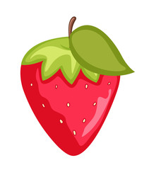 Ripe Juicy Strawberry Vector