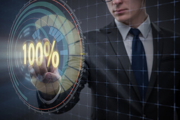 Concept of hundred percent 100