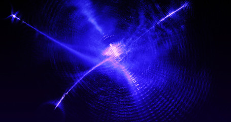 Abstract Design In Blue And Pink Lines Curves Partilces