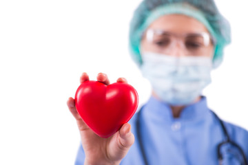 Doctor cardiologist isolated on the white background