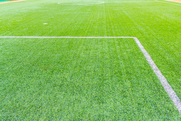 The football field line with artificial grass
