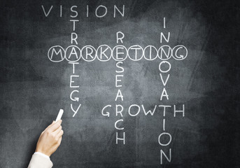 Woman draw crossword