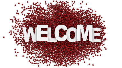 Welcome sign over colorful background. 3d illustration.