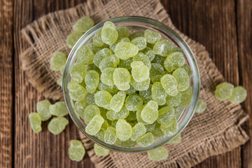 Sour gummy candy (apple taste)