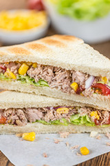 Homemade Tuna Sandwich (selective focus)